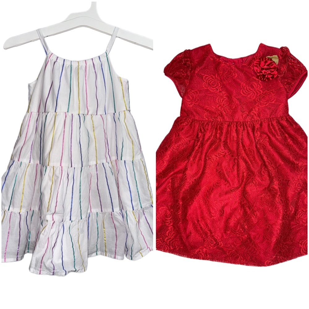 💙❤️ Red and white toddler dresses